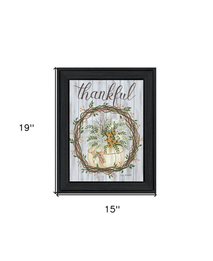 Thankful Wreath Black Framed Print Wall Art HomeRoots