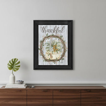Thankful Wreath Black Framed Print Wall Art HomeRoots