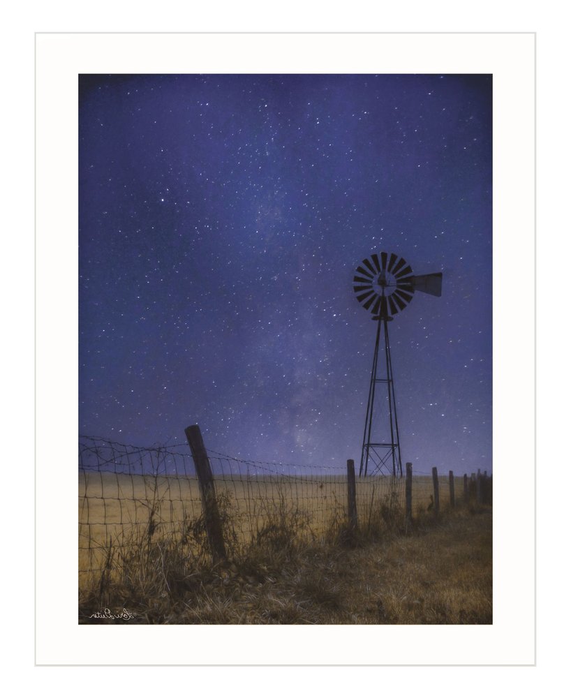 Starlit Night White Framed Print Wall Art — view 3