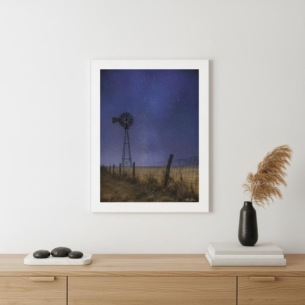 Starlit Night White Framed Print Wall Art — view 5