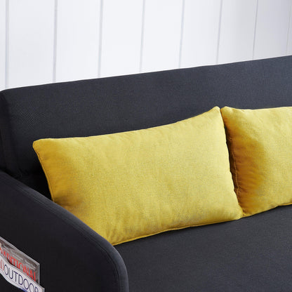 Twins Sofa Bed Black Fabric - FurniFindUSA