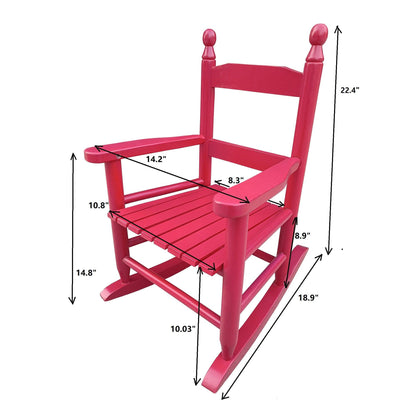 Children's rocking red chair- Indoor or Outdoor -Suitable for kids-Durable Solid Wood - FurniFindUSA