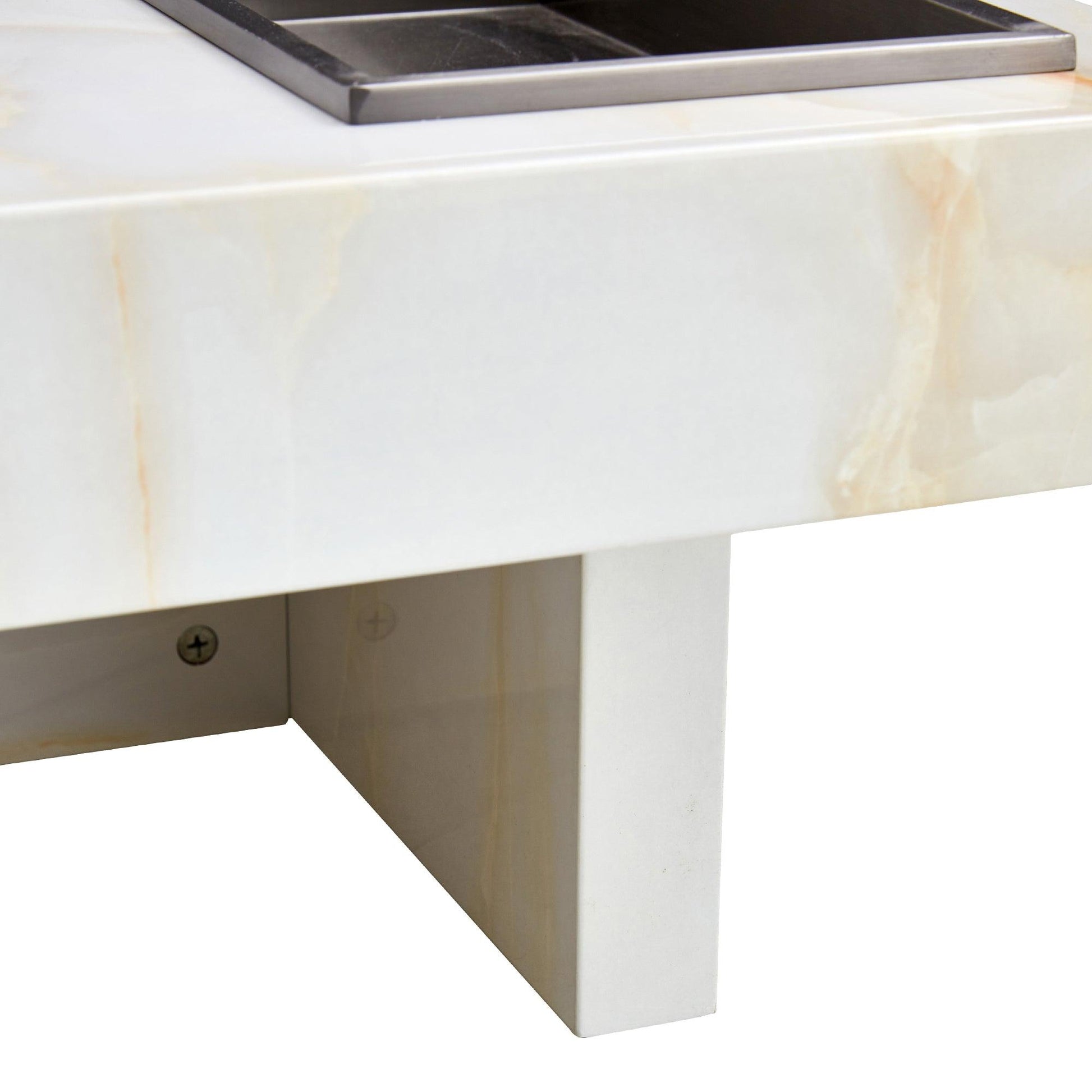 A modern and practical coffee table with imitation marble patterns made of MDF material - FurniFindUSA