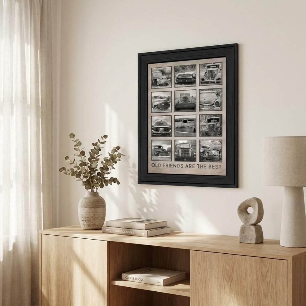 Old Friends Cars Are The Best Black Framed Print Wall Art — view 4