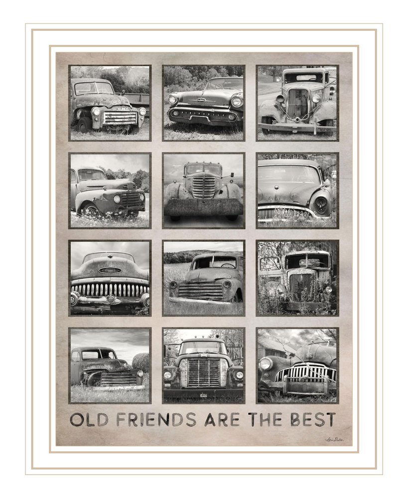 Old Friends Cars Are The Best Black Framed Print Wall Art — view 4