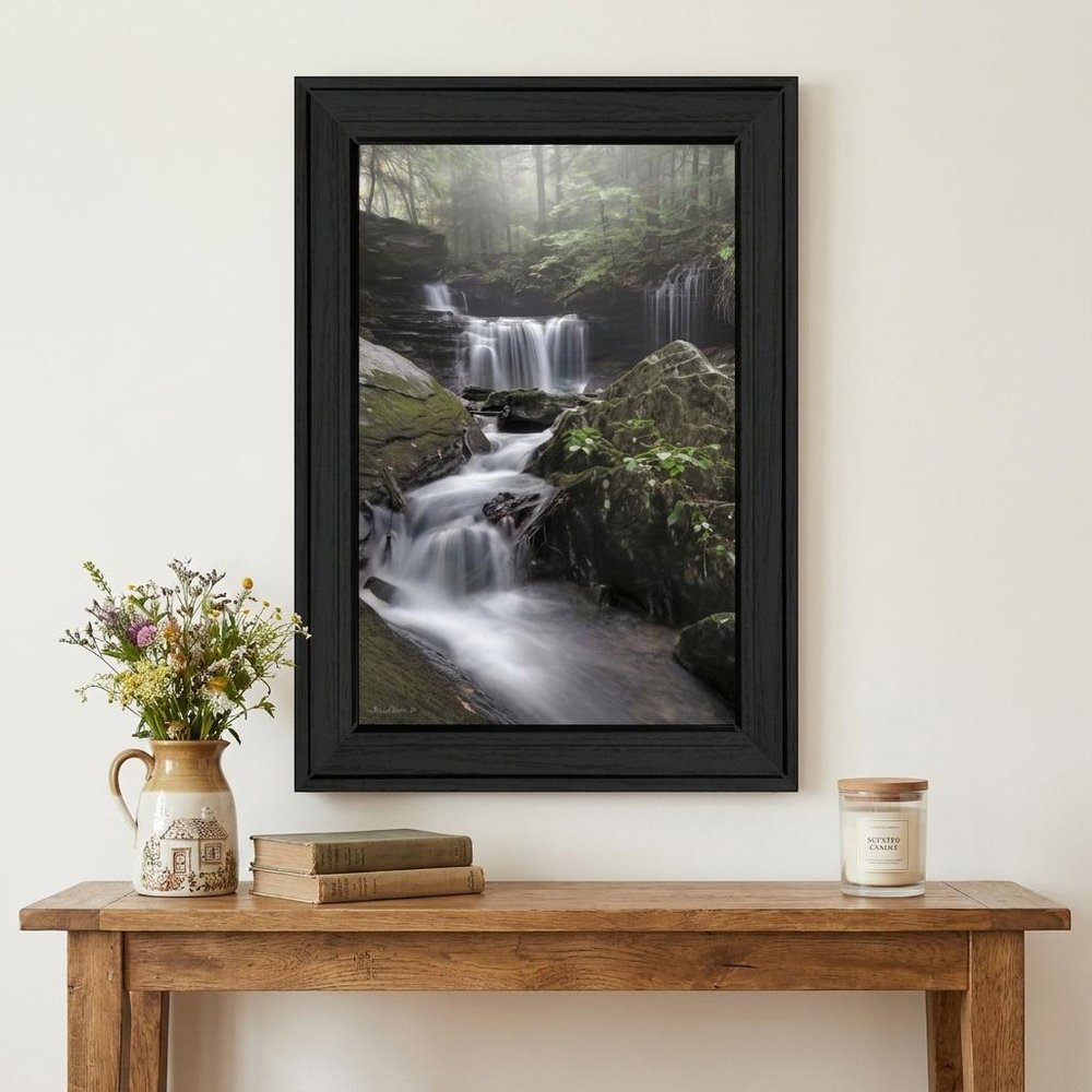 Ricketts Waterfall Black Framed Wall Art HomeRoots