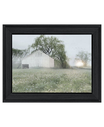 Green Country Morning Black Framed Print Wall Art HomeRoots
