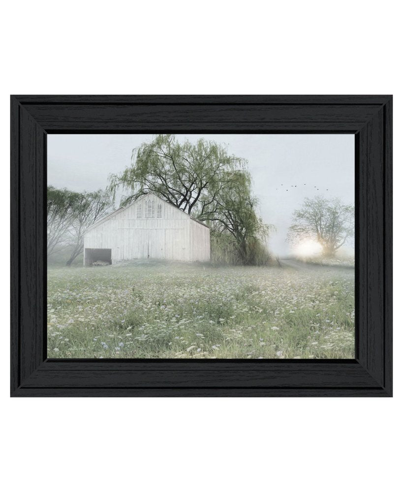 Green Country Morning Black Framed Print Wall Art HomeRoots
