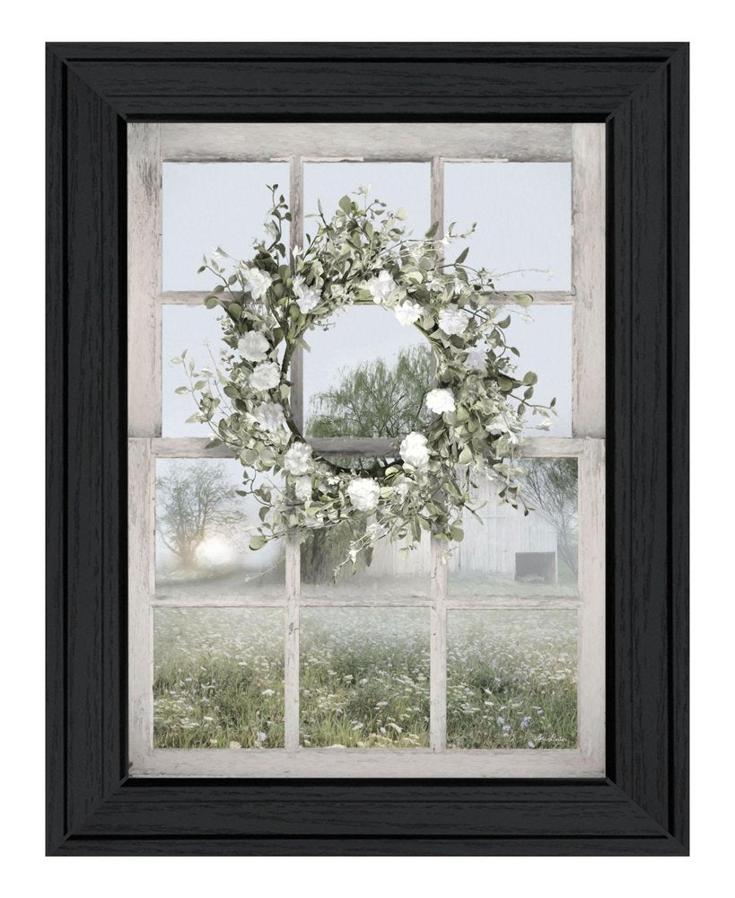 Spring Farm View Black Framed Print Wall Art — view 1