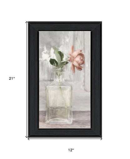 Cottage Peach Rose Black Framed Wall Art HomeRoots