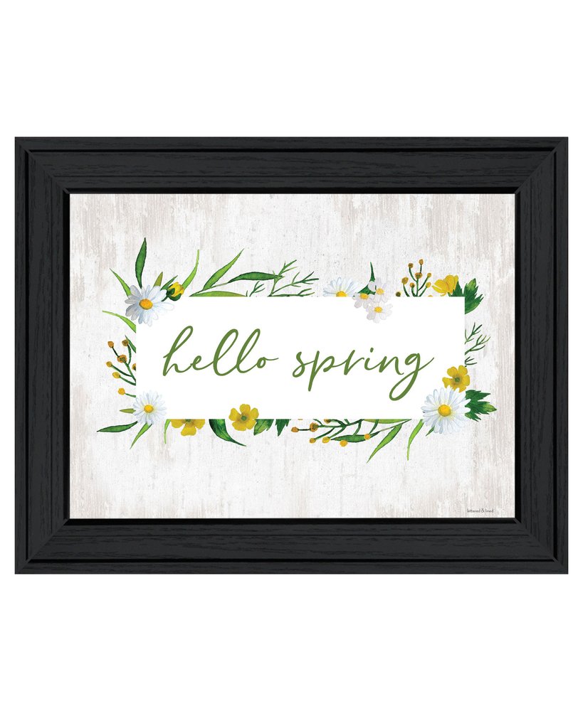 Hello Spring Black Framed Print Wall Art HomeRoots