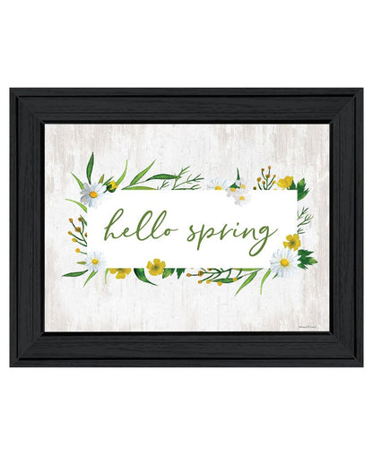 Hello Spring Black Framed Print Wall Art HomeRoots