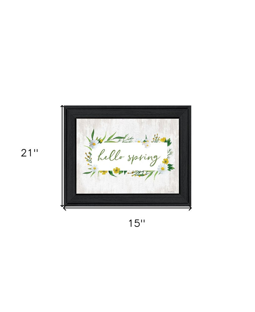Hello Spring Black Framed Print Wall Art HomeRoots