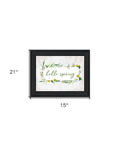 Hello Spring Black Framed Print Wall Art HomeRoots