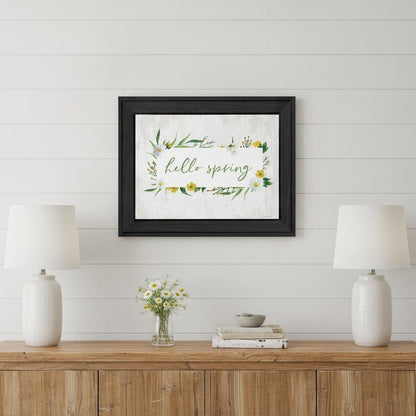 Hello Spring Black Framed Print Wall Art HomeRoots