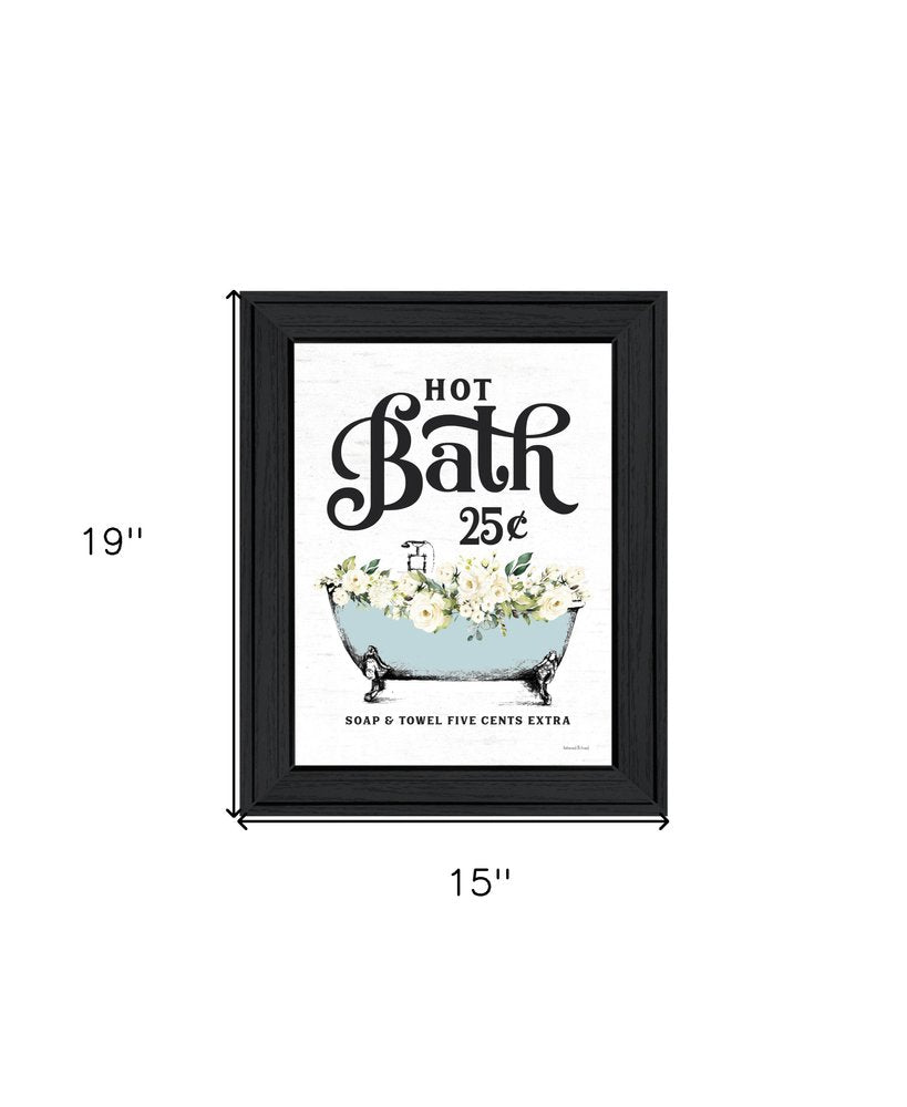 Hot Bath Black Framed Print Bathroom Wall Art — view 2