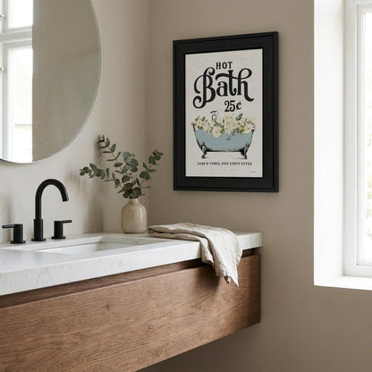 Hot Bath Black Framed Print Bathroom Wall Art HomeRoots