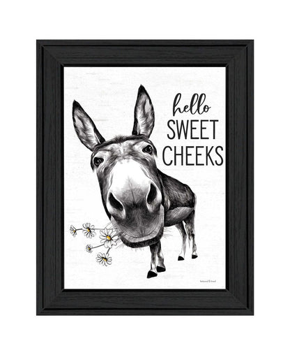 Hello Sweet Cheeks Donkey Black Framed Print Bathroom Wall Art HomeRoots