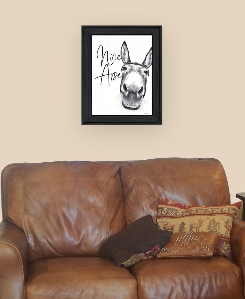 Nice Donkey Black Framed Print Bathroom Wall Art HomeRoots