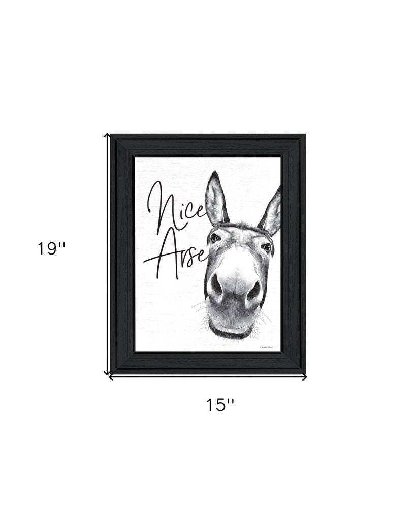 Nice Donkey Black Framed Print Bathroom Wall Art — view 3
