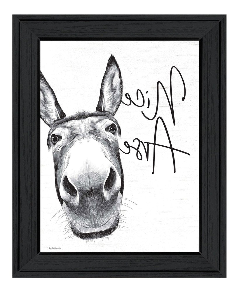 Nice Donkey Black Framed Print Bathroom Wall Art HomeRoots
