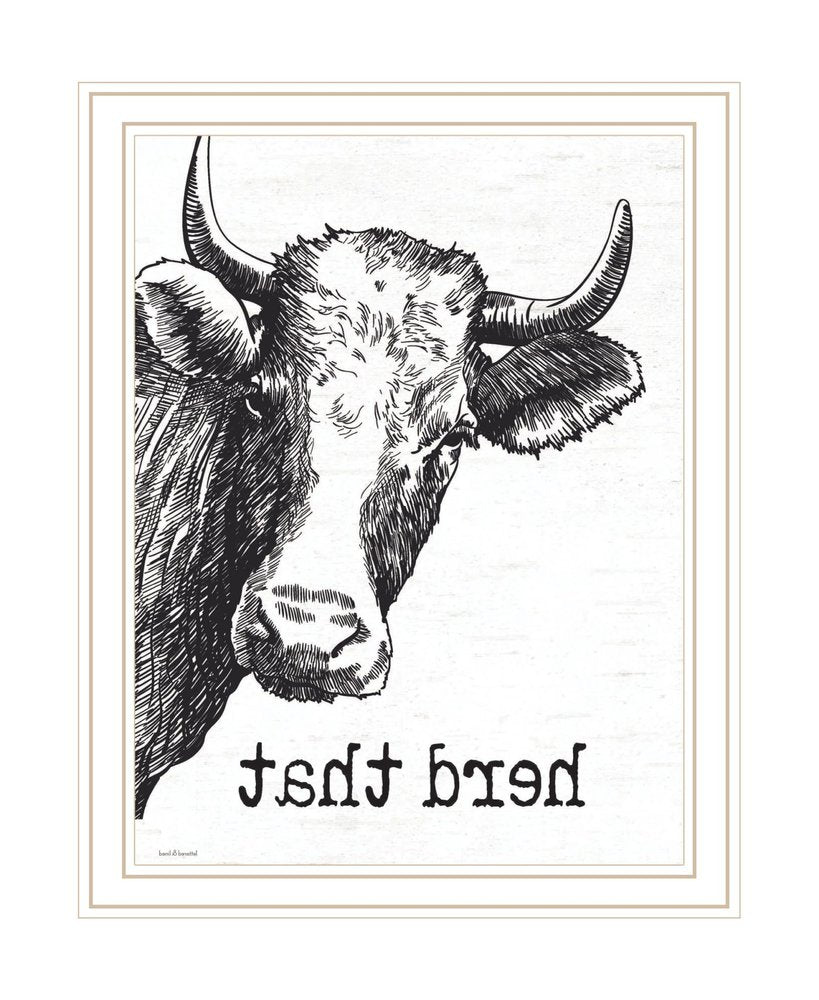 Herd That White Framed Print Bathroom Wall Art — view 3