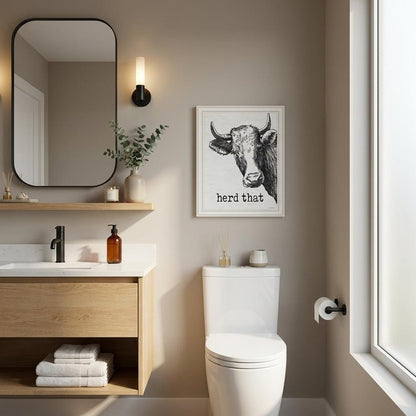 Herd That White Framed Print Bathroom Wall Art HomeRoots