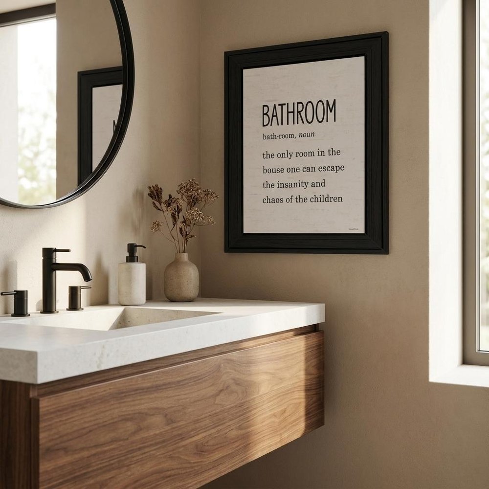 Bathroom Escape Black Framed Print Bathroom Wall Art HomeRoots