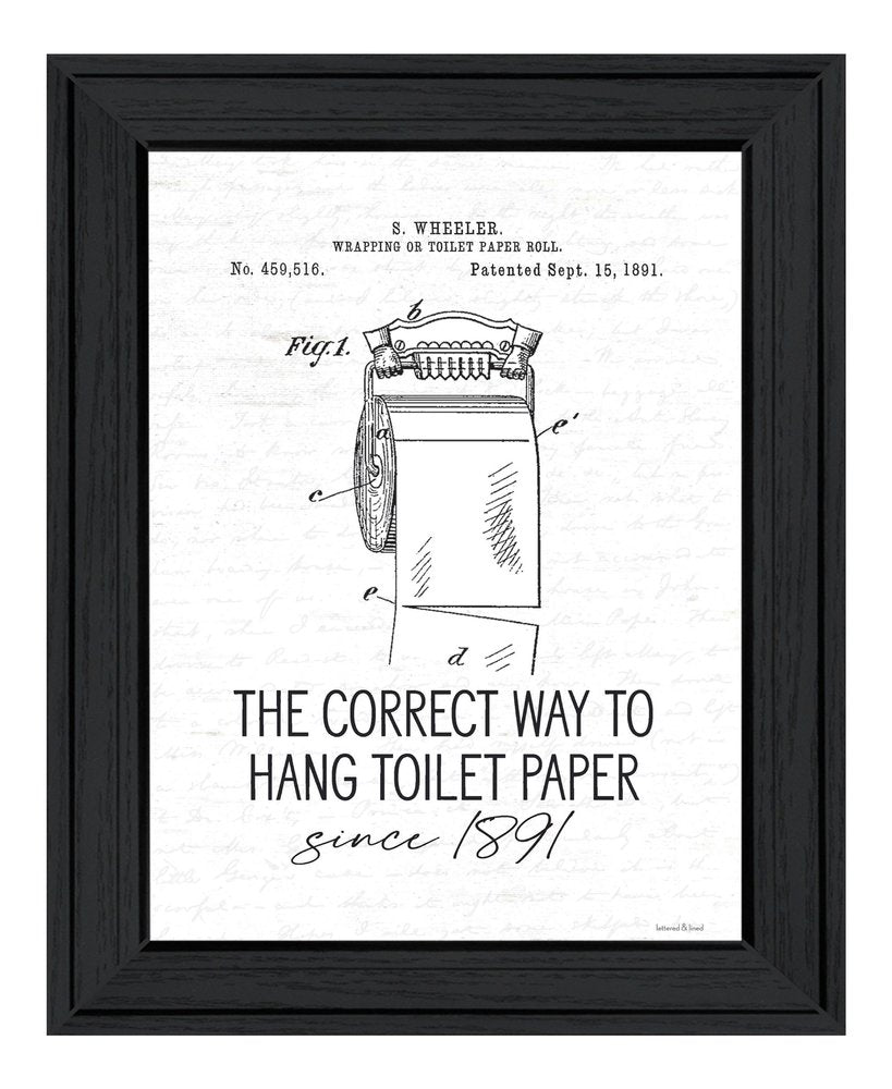 Correct Way to Hang Toilet Paper Black Framed Print Bathroom Wall Art HomeRoots