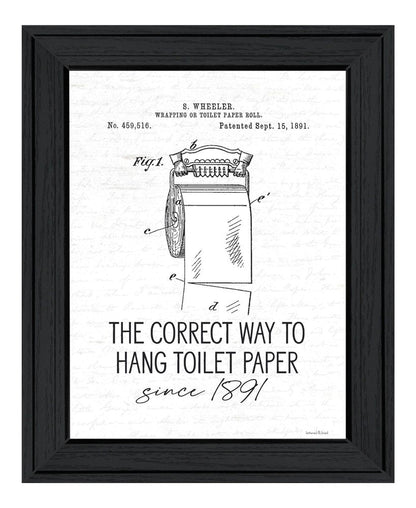 Correct Way to Hang Toilet Paper Black Framed Print Bathroom Wall Art HomeRoots