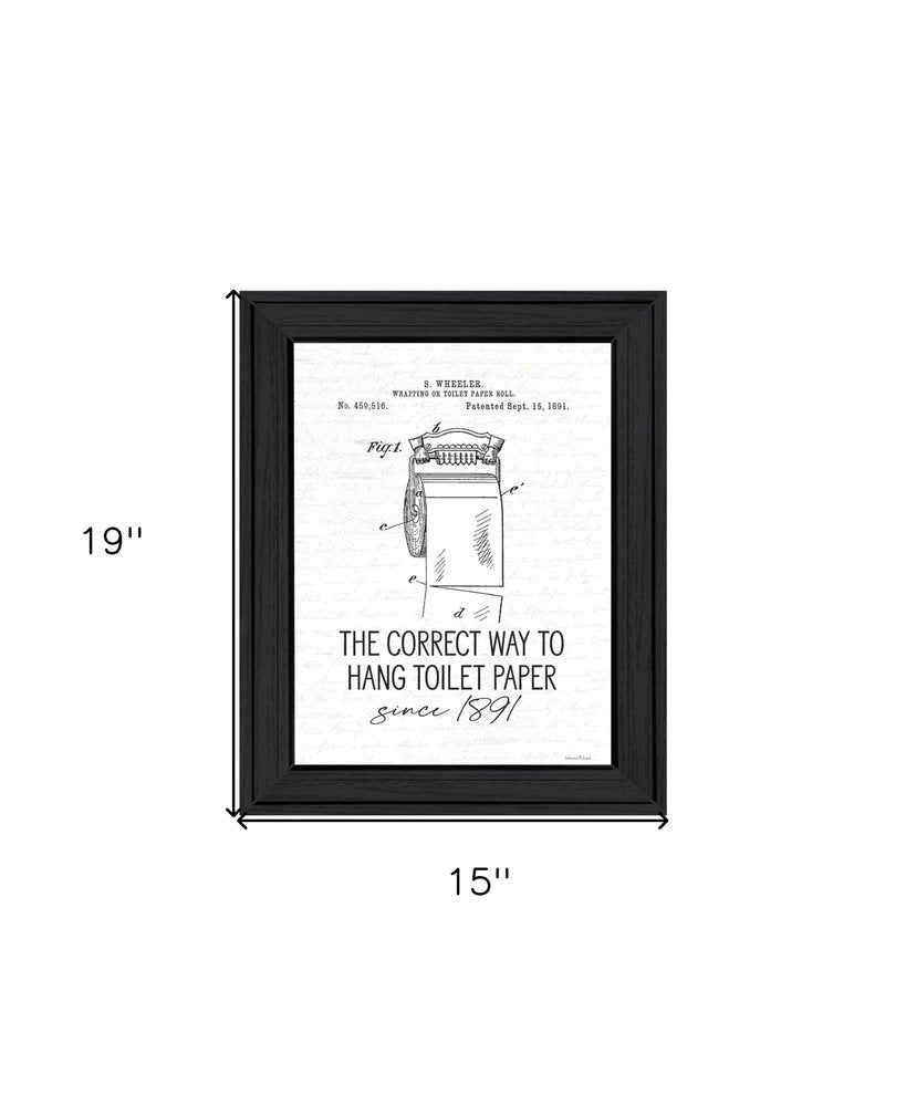 Correct Way to Hang Toilet Paper Black Framed Print Bathroom Wall Art HomeRoots