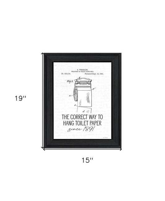 Correct Way to Hang Toilet Paper Black Framed Print Bathroom Wall Art
