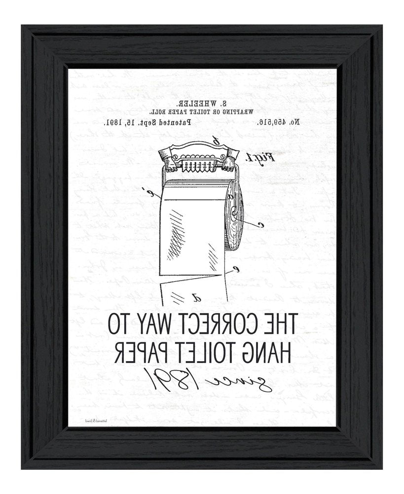 Correct Way to Hang Toilet Paper Black Framed Print Bathroom Wall Art — view 4