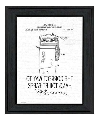 Correct Way to Hang Toilet Paper Black Framed Print Bathroom Wall Art HomeRoots