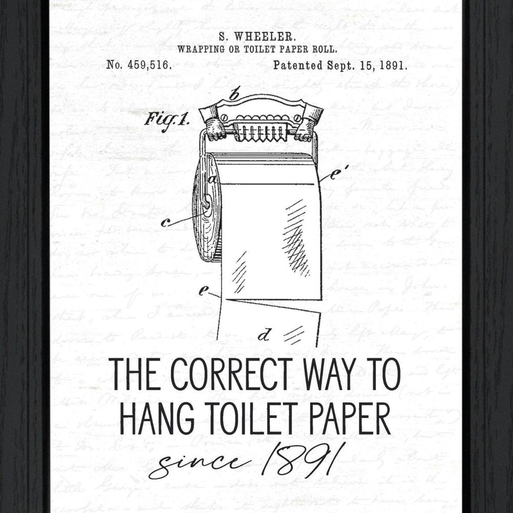 Correct Way to Hang Toilet Paper Black Framed Print Bathroom Wall Art — view 5