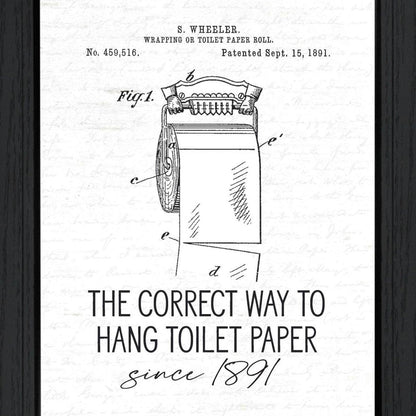 Correct Way to Hang Toilet Paper Black Framed Print Bathroom Wall Art HomeRoots
