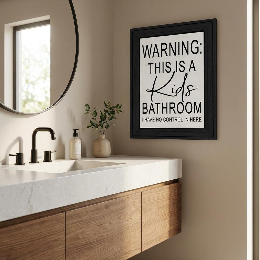 Kids Bathroom Black Framed Print Bathroom Wall Art HomeRoots