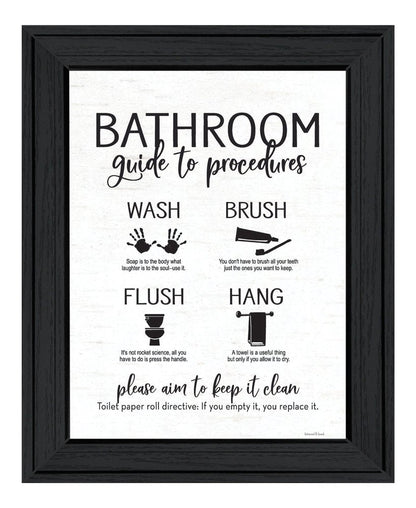 Bathroom Guide Black Framed Print Bathroom Wall Art HomeRoots