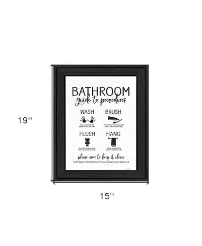 Bathroom Guide Black Framed Print Bathroom Wall Art HomeRoots