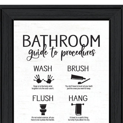 Bathroom Guide Black Framed Print Bathroom Wall Art HomeRoots
