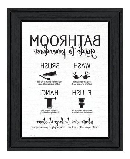 Bathroom Guide Black Framed Print Bathroom Wall Art HomeRoots