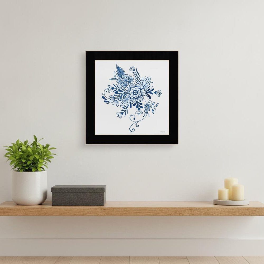 Floral Calligraphy Sketches Black Framed Print Wall Art HomeRoots