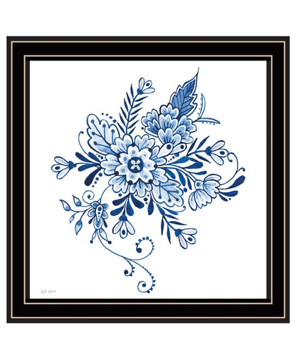 Floral Calligraphy Sketches Black Framed Print Wall Art HomeRoots