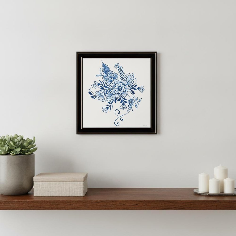 Floral Calligraphy Sketches Black Framed Print Wall Art HomeRoots