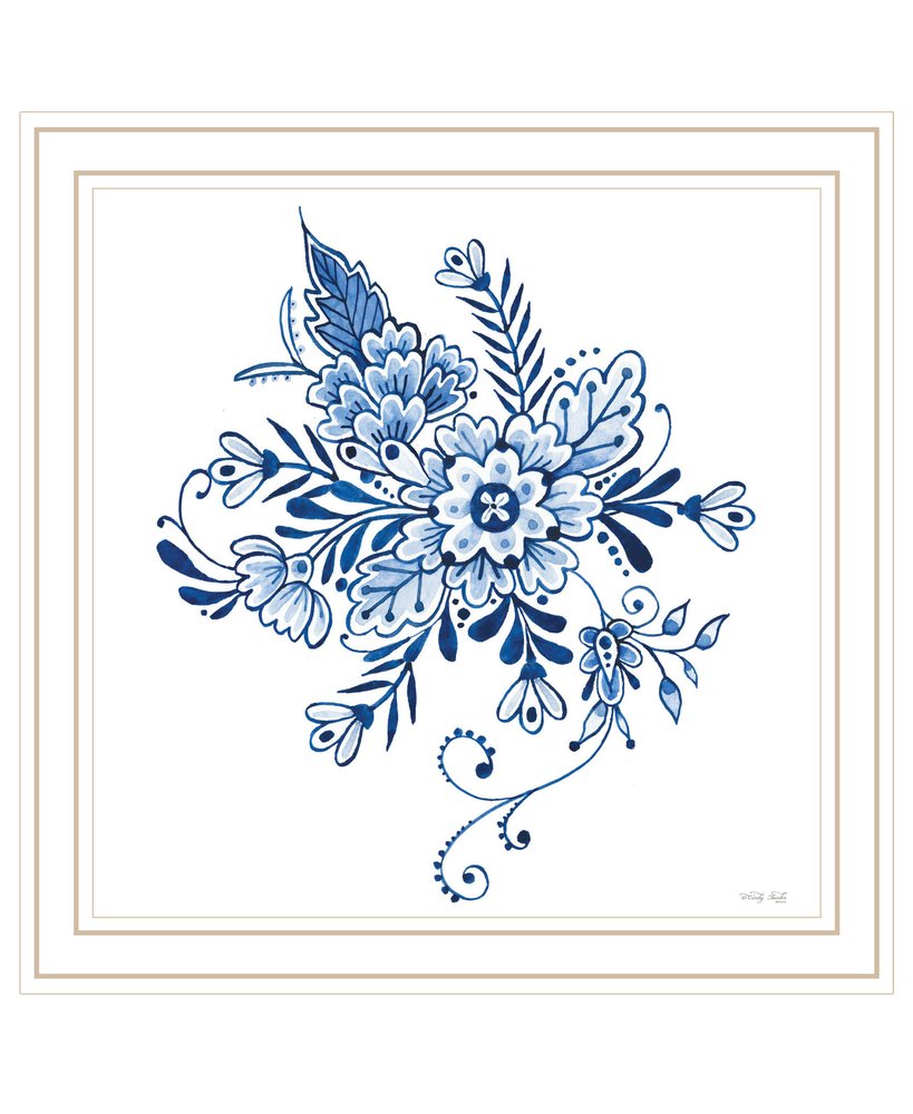 Floral Calligraphy Sketches Black Framed Print Wall Art — view 5