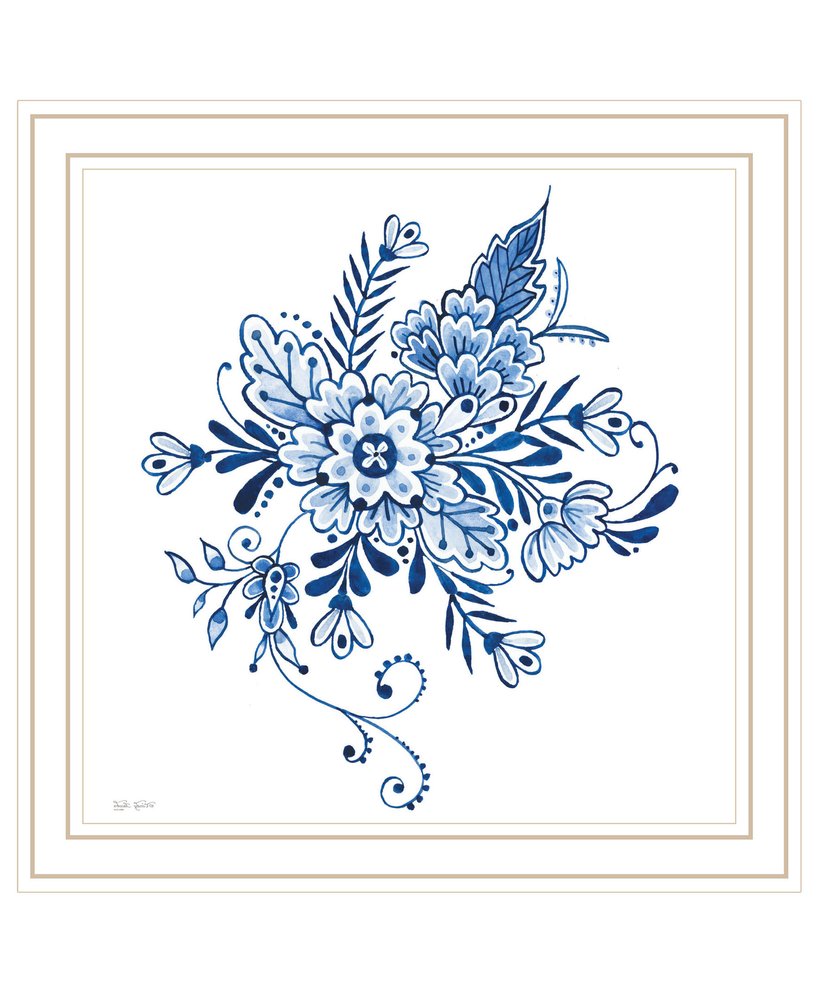 Floral Calligraphy Sketches Black Framed Print Wall Art — view 6