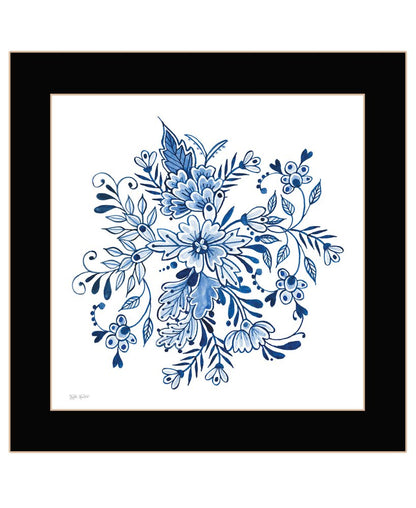 Floral Calligraphy Sketches Black Framed Print Wall Art HomeRoots