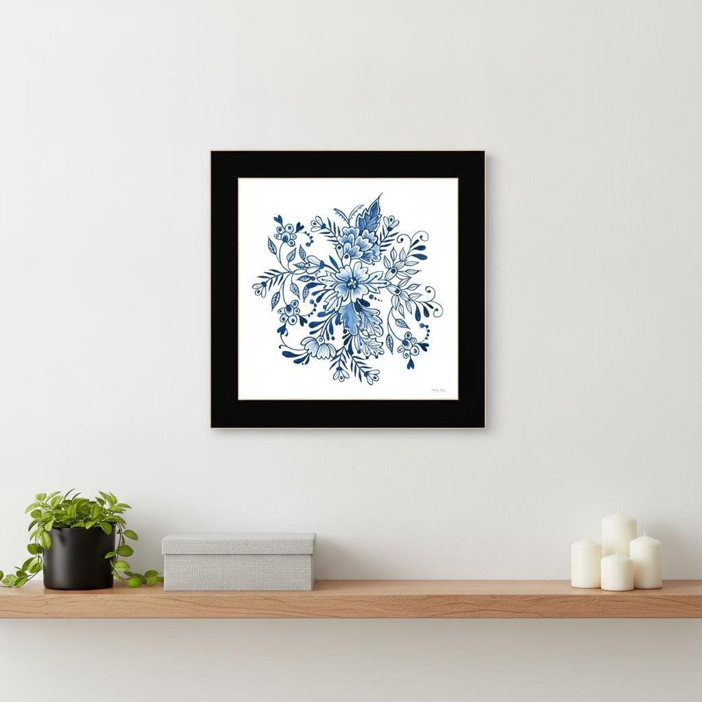 Floral Calligraphy Sketches Black Framed Print Wall Art HomeRoots