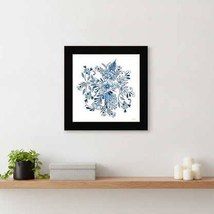 Floral Calligraphy Sketches Black Framed Print Wall Art HomeRoots