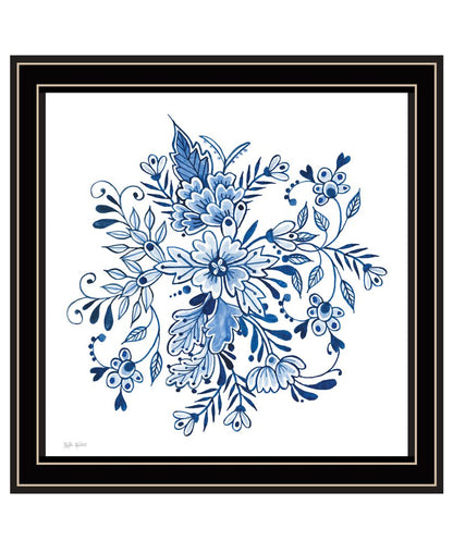 Floral Calligraphy Sketches Black Framed Print Wall Art HomeRoots